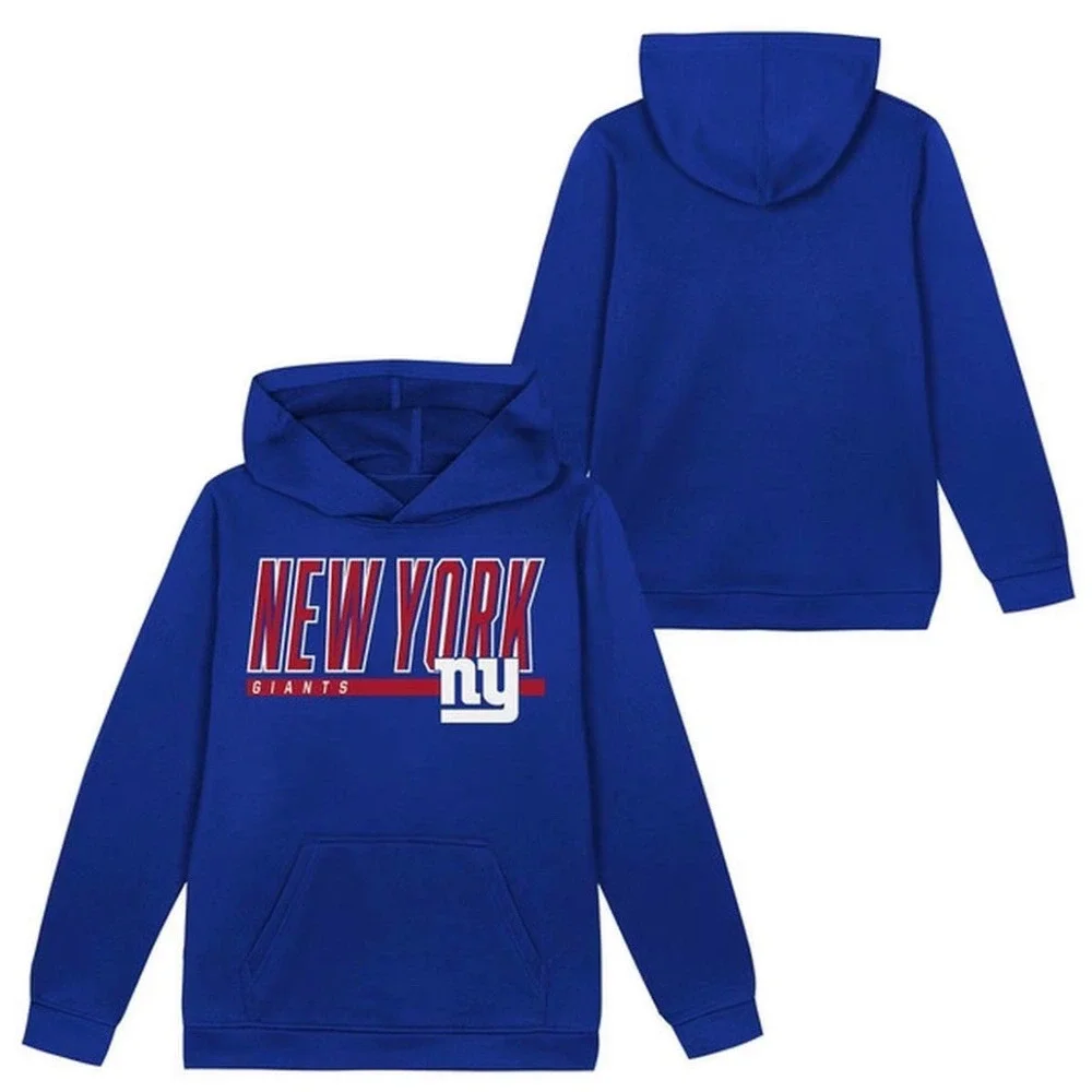 NFL Team Apparel New‎ York Giants Boys XS 4/5 Royal Blue Pullover Hoodie